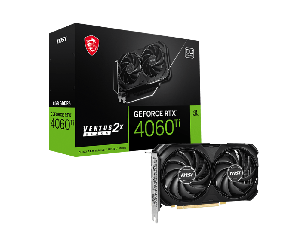 MSI RTX 4060 Ti 8GB Ventus 2X Black 8G OC Graphics Card