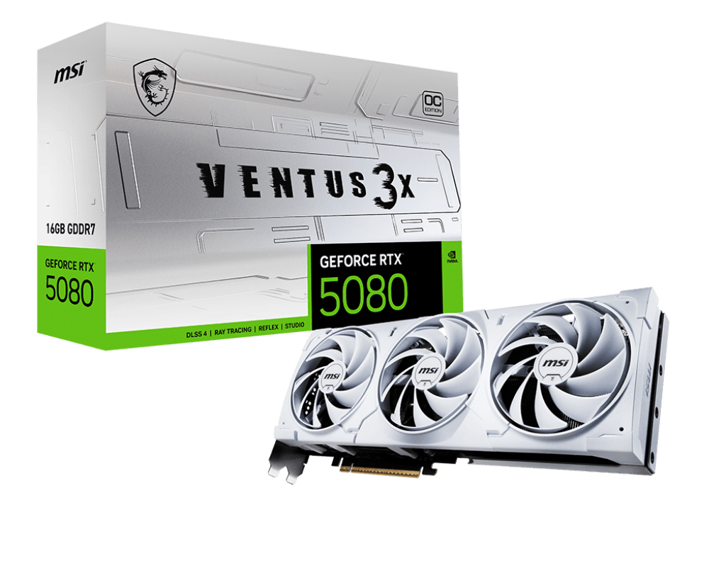 MSI RTX 5080 Ventus 3X OC White 16GB Graphics Card