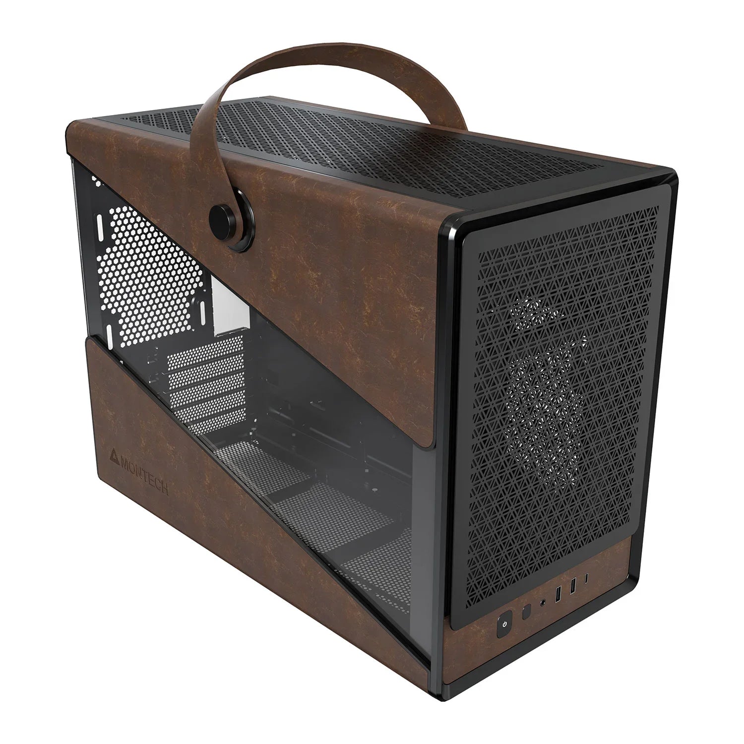 Montech Heritage Black Leather Micro-ATX PC Case