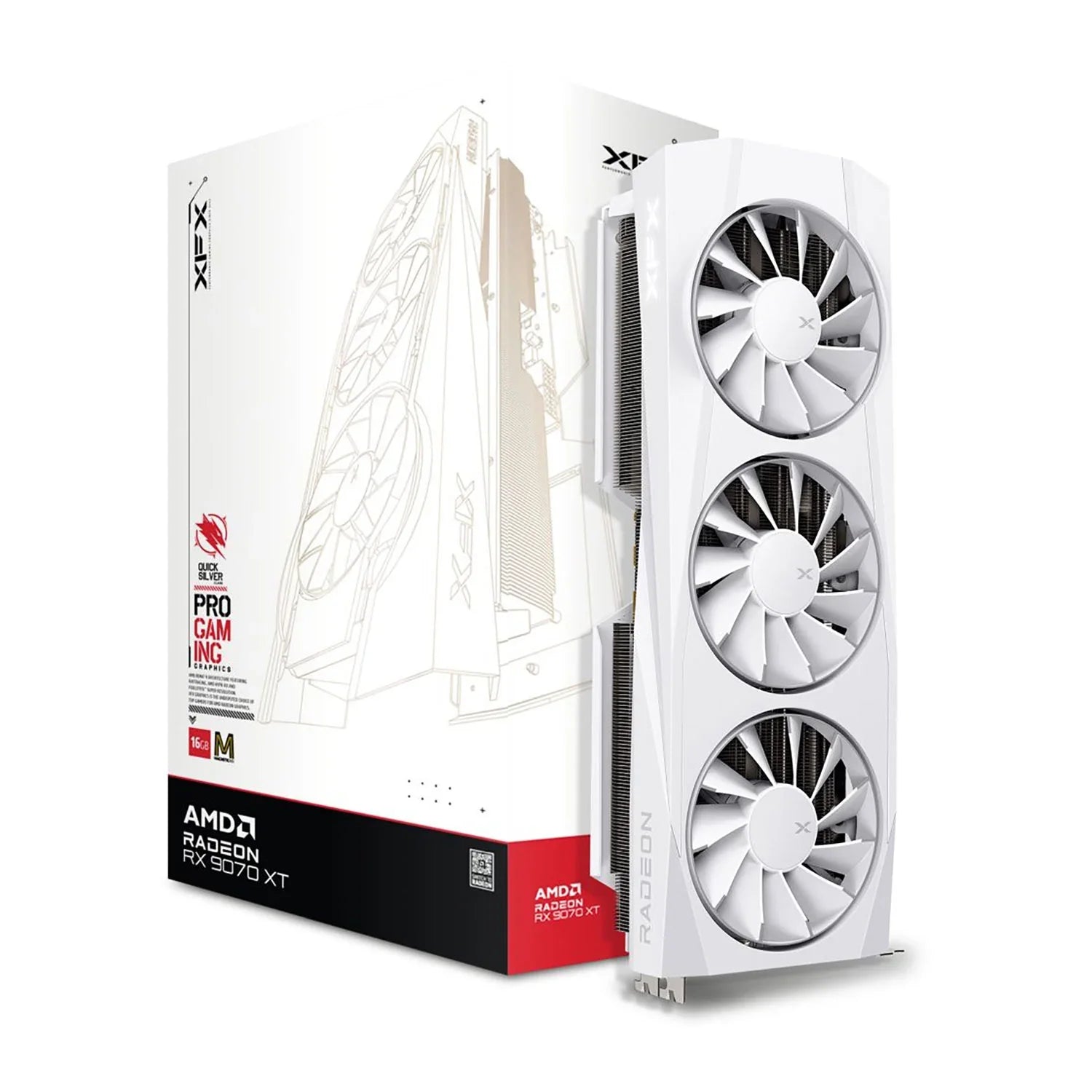 XFX RX 9070 XT Quicksilver White Magnetic Air Edition 16GB Graphics Card