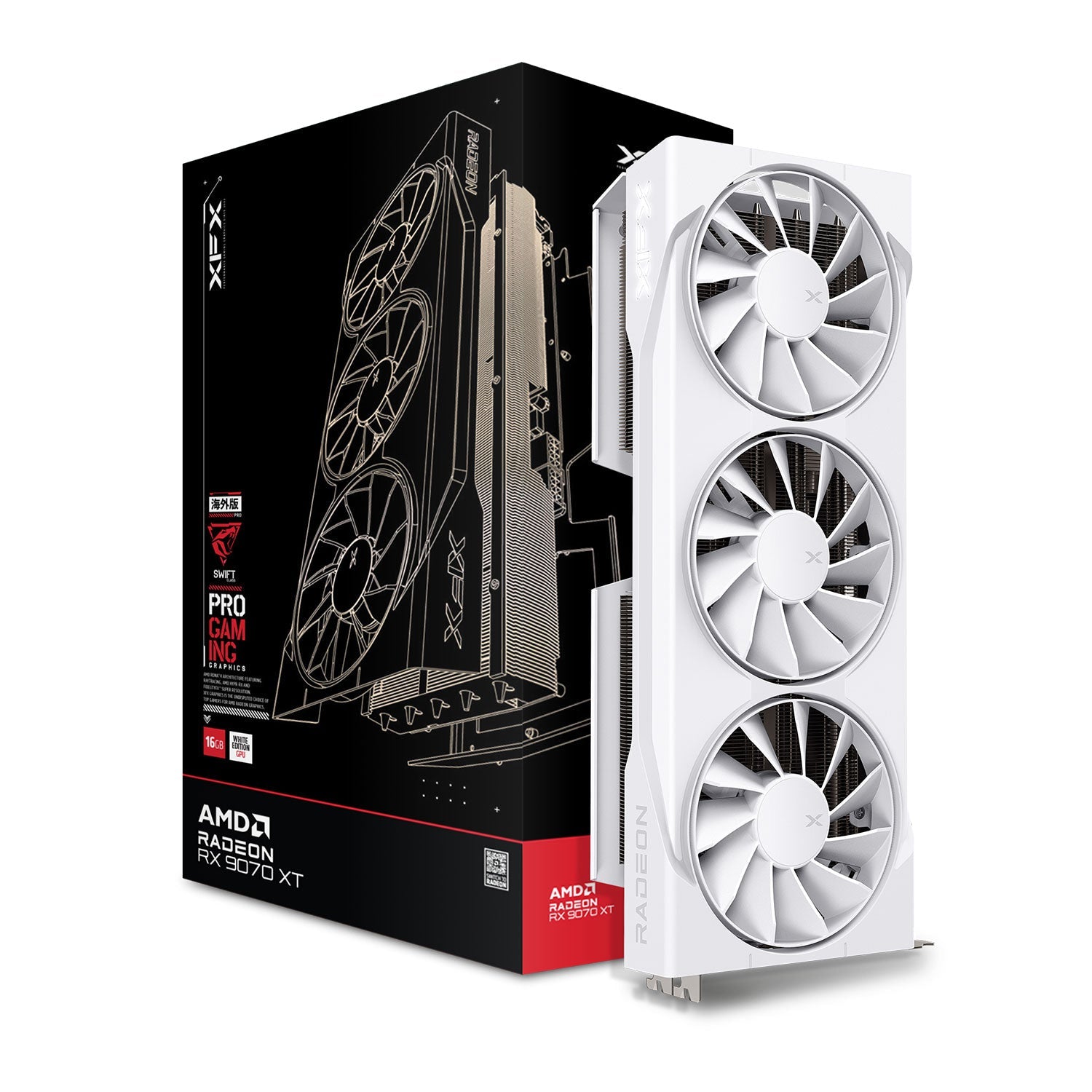 XFX RX 9070 XT Swift Triple Fan Gaming White 16GB Graphics Card