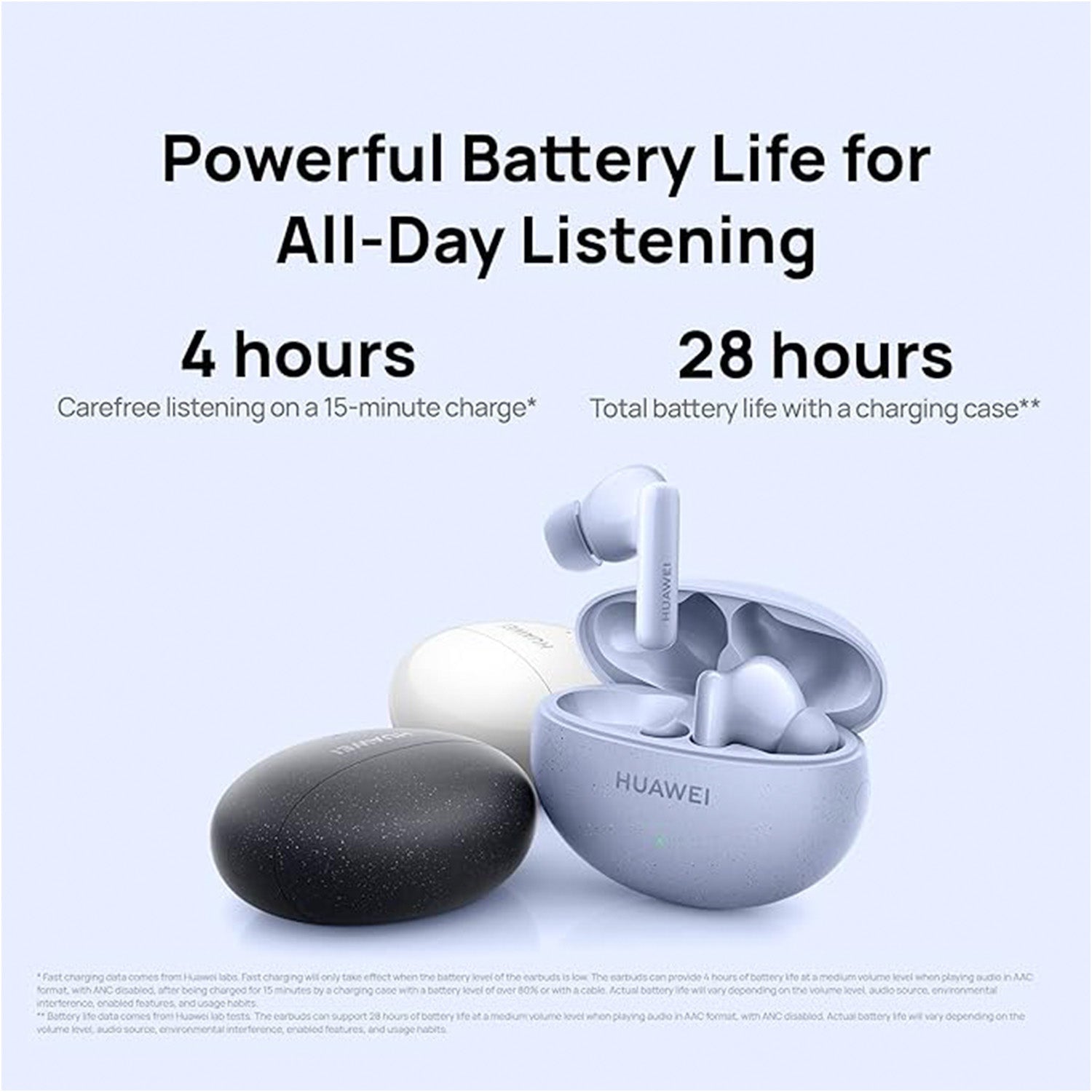 HUAWEI FreeBuds 5i Wireless Earbuds | Noise Cancelling Earphones | Long Lasting Battery Life | 10 mm dynamic driver | Bluetooth 5.2 | Water Resistant in-Ear Headphones - Nebula Black  (55036653)
