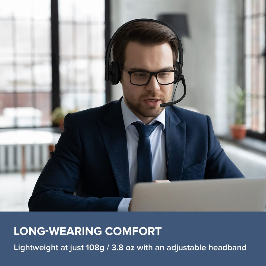 Creative HS-220 Wired Headset with Noise-Cancelling Mic and Inline Remote 30 mm Neodymium Drivers Plug-and-Play Compatible with any PC or Mac Computer USB-A port (51EF1070AA001)