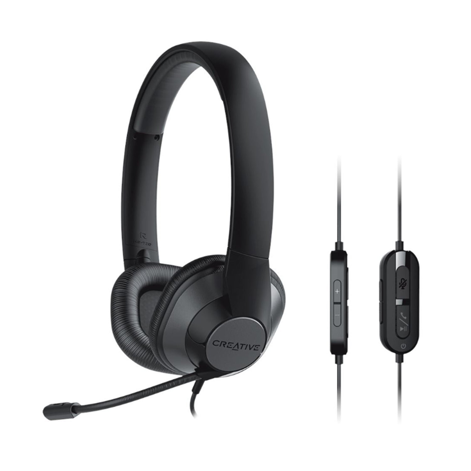 Creative HS-720 V2 Wired Headset With Noise-Cancelling Mic and Inline Remote 30mm Neodymium Drives Plug-and-Play Compatible With any PC or Mac Computer USB-A Port - (51EF0960AA000)
