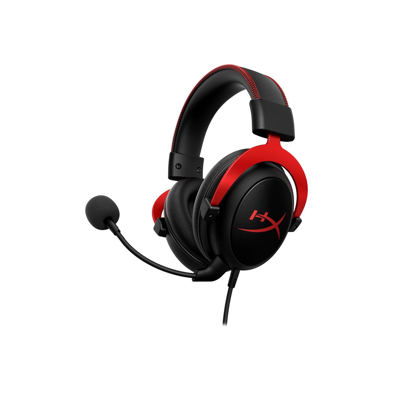 HyperX Cloud II – Wired Gaming Headset for PC. Active Noise Cancellation. Durable Aluminum Frame. Detachable Microphone. Compatibility With PC. PS5. PS4. Black-Red