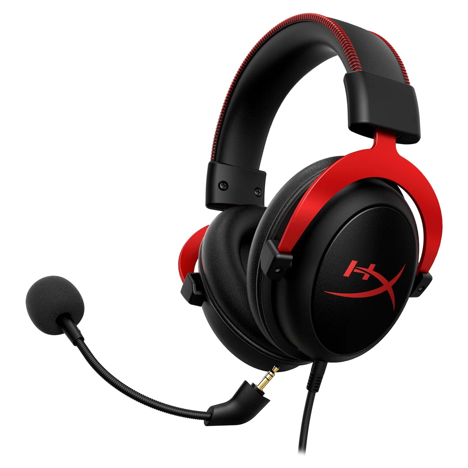 HyperX Cloud II – Wired Gaming Headset for PC. Active Noise Cancellation. Durable Aluminum Frame. Detachable Microphone. Compatibility With PC. PS5. PS4. Black-Red