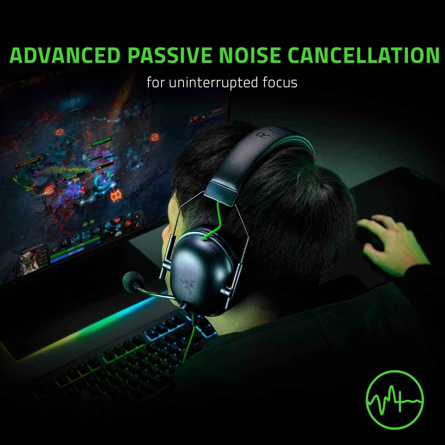 Razer BlackShark V2 X Wired Gaming Headset - With 7.1 Surround Sound. Advanced Passive Noise Cancellation. 3.5 mm Audio Jack - for PC. Mac. PS4. Xbox One
