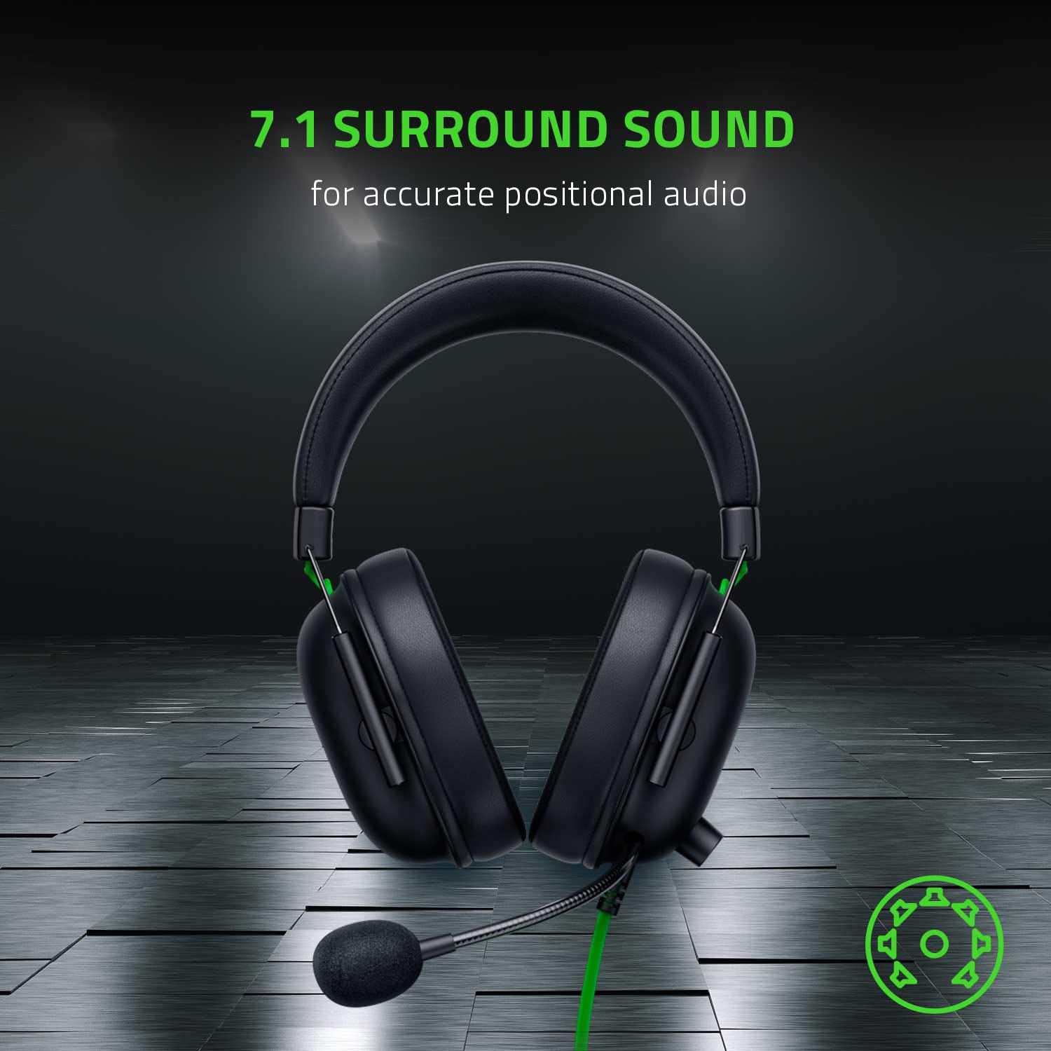 Razer BlackShark V2 X Wired Gaming Headset - With 7.1 Surround Sound. Advanced Passive Noise Cancellation. 3.5 mm Audio Jack - for PC. Mac. PS4. Xbox One